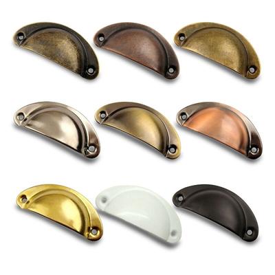 10Pcs Retro Metal Kitchen Drawer Cabinet Door Handle And Furniture Knobs Handware Cupboard Antique Brass Shell Pull Handles