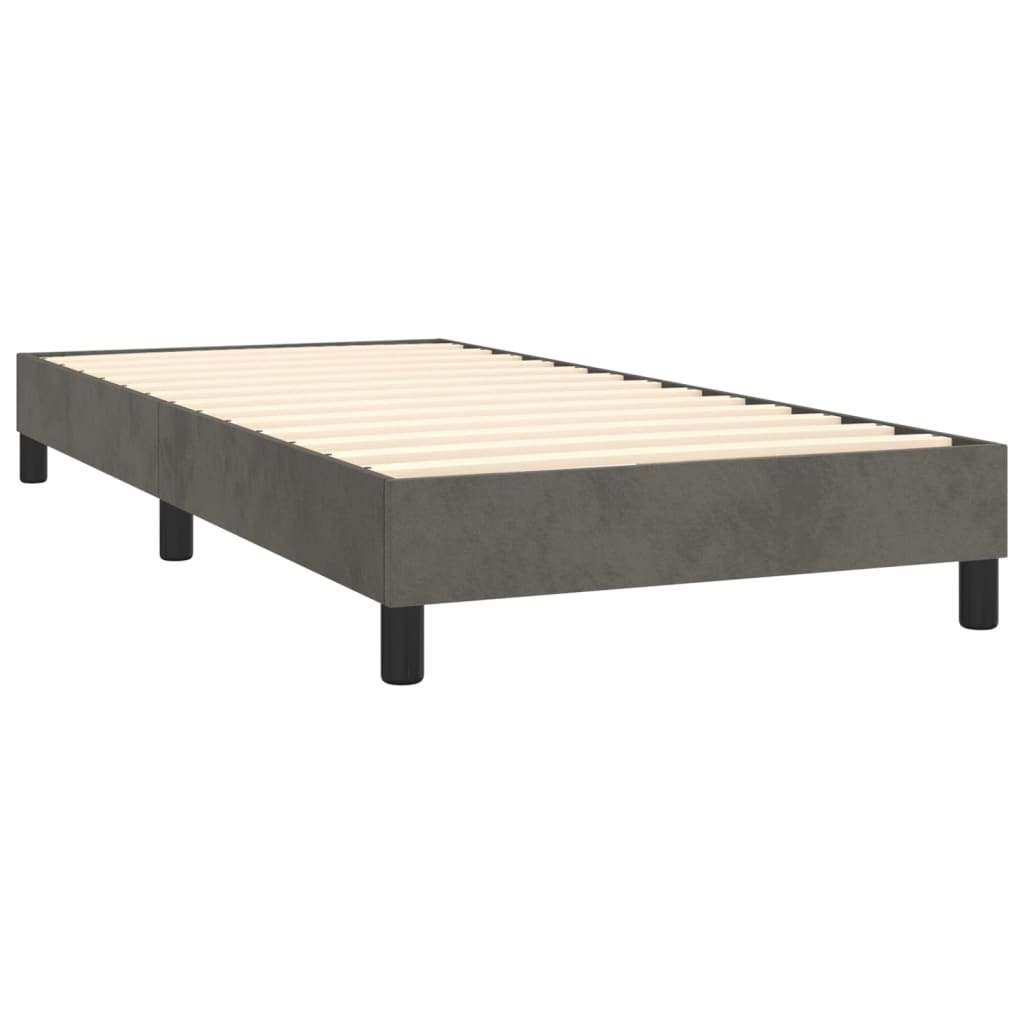 Vidaxl Continental Bed With Mattress, Dark Grey Velvet, 90X190 Cm