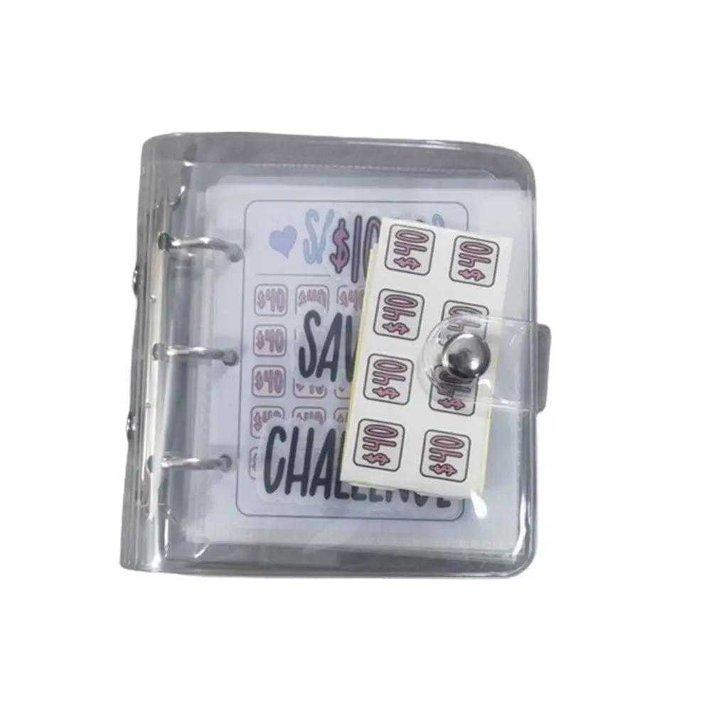 Mini Money Saving Binder PVC Cash Envelopes Mini Budget Binder $150/300/500/1000 Durable Savings Challenges Book