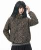 Damish Leopard Grid Diagonal Zipper Windbreaker
