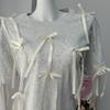 Summer New Design Three-dimensional Bow Decoration Versatile Mid-length T-shirt for Women