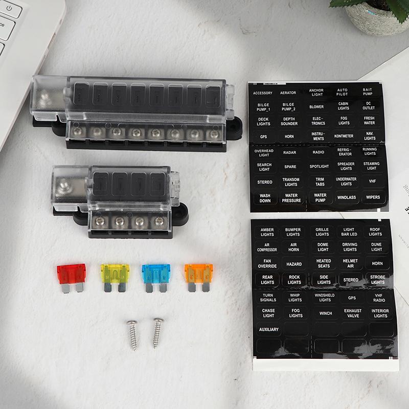 4/8 Way Car Fuse Accessory 12V 24V Car Truck Circuit Medium Insert Fuse Box Circuit Breaker Blade Fuses Circuit Standard