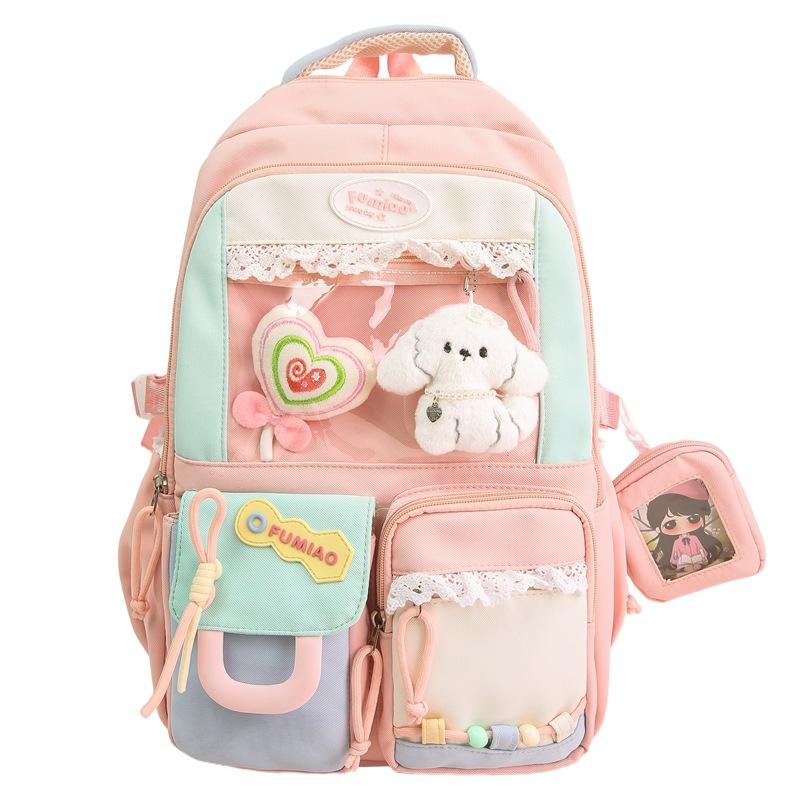 Summer New Fresh Cute Middle School Student Outdoor Lace-up High-Value Student Backpack