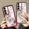 Pink White Flower Pattern Case For Samsung Galaxy A57 A37 A17 A56 A36 A26 A16 5G A55 A35 A15 A54 S21 FE S22 S23 S24 Plus S25 Edge S26 Ultra Cover