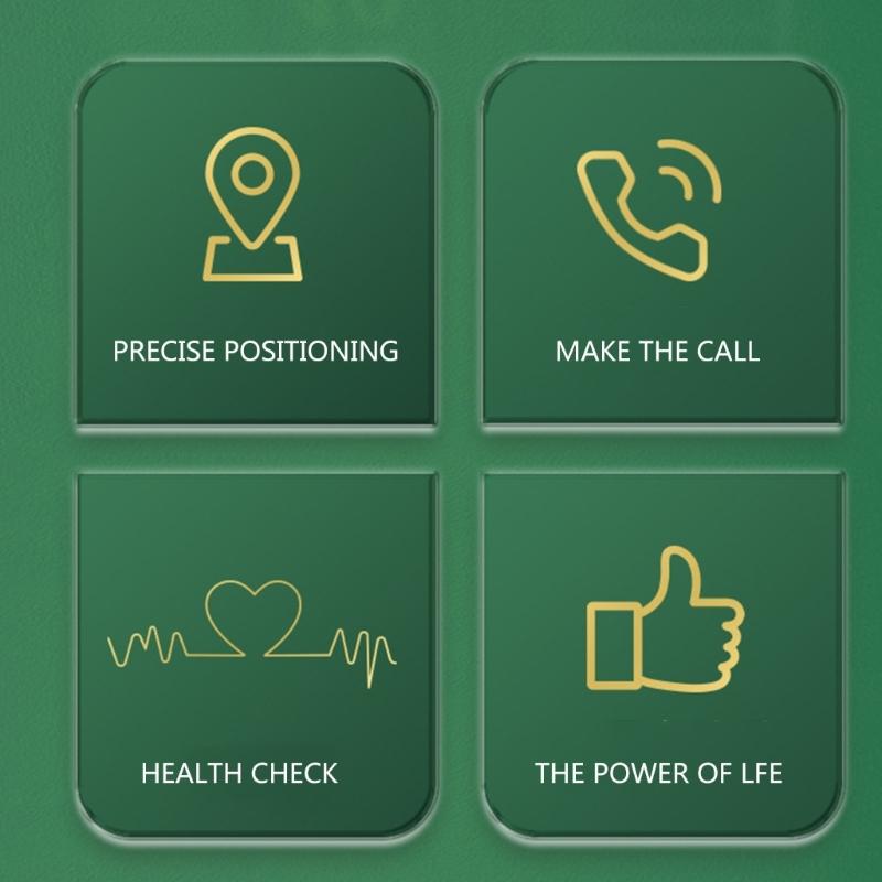 4G Smartwatch Big Button Large Volume Blood Pressure Heart Rate Temperature Monitor Accurate Position Elderly Bracelet