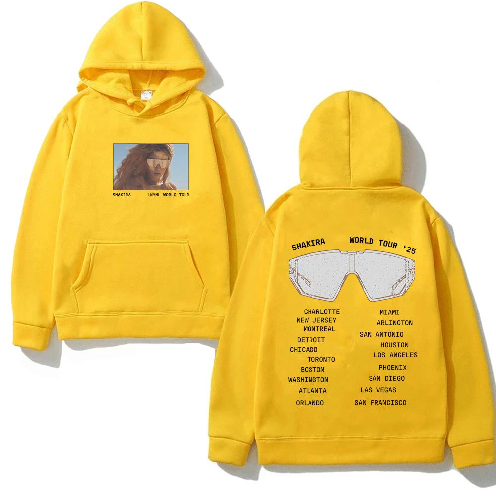 LMYNL World Tour Sunglasses HOODIE Shakira Singer's Style Harajuku Moletom with Hooded Fleece Comfortable Hoody