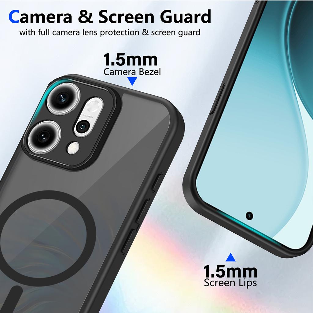 For OPPO Reno 14 13 12 Reno14 Reno13 F Pro 13F 14F 12F Case Magnetic Plating Airbag Soft Matte Transparent Shockproof Back Cover