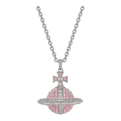 VIVIENNE WESTWOOD Halskette MAYFAIR Mayfair große Kugel Saturn dreidimensionale große Kugel Diamant Design Damen Rhodiumfarbe / Hell 630203EE-02W190