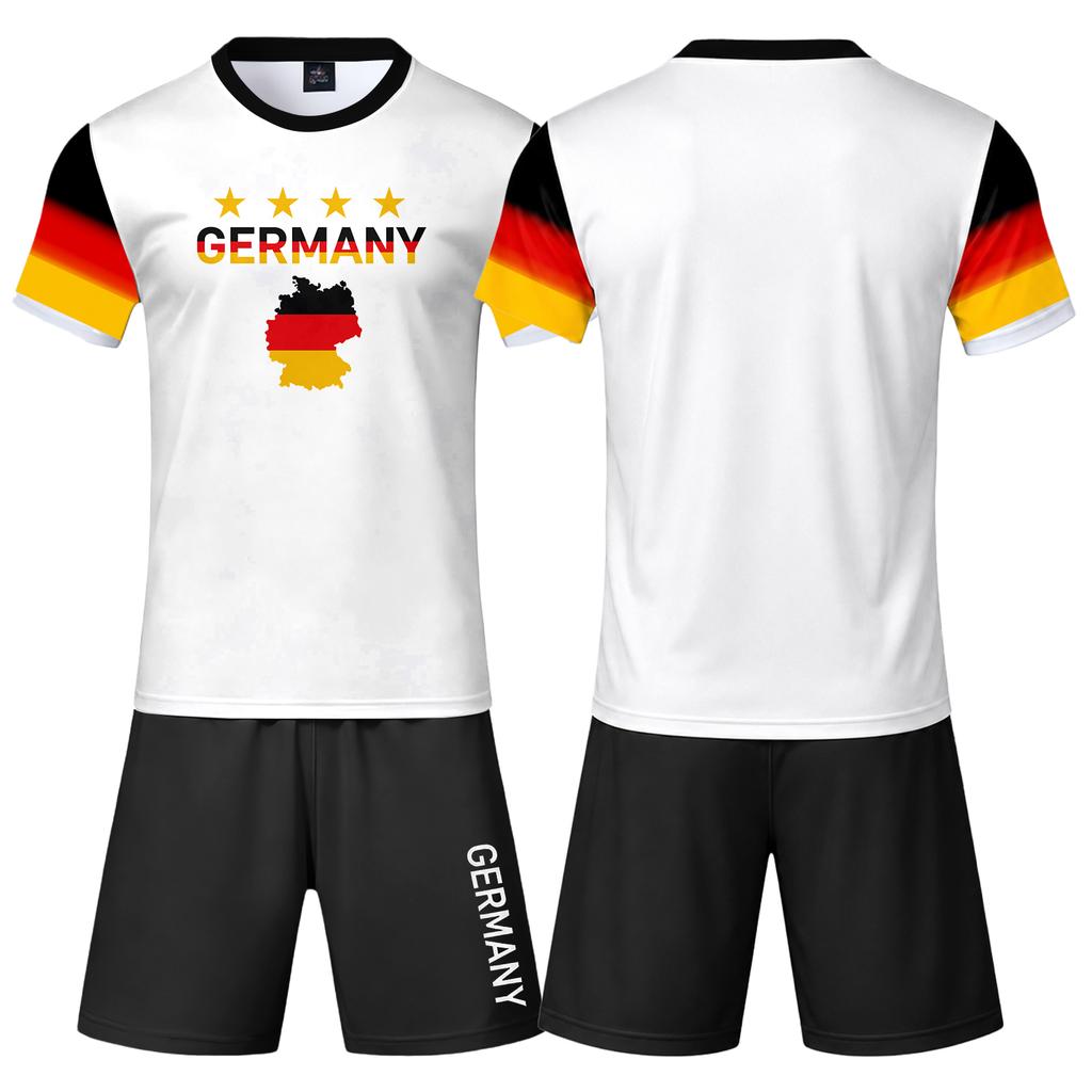 Men's 2 Piece Short Sleeve T-Shirt and Shorts Set, Color Casual Wear, Loose Fit
