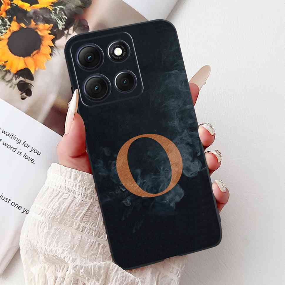 Hot For Motorola Moto G86 5G Case Crown Letters A-Z Soft Silicone Black TPU Cover For MOTO G86 XT2527-2 6.67" Protective Shell