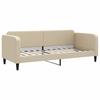 Pull Out Daybed with Drawers Cream 80 X 200 Cm Fabric