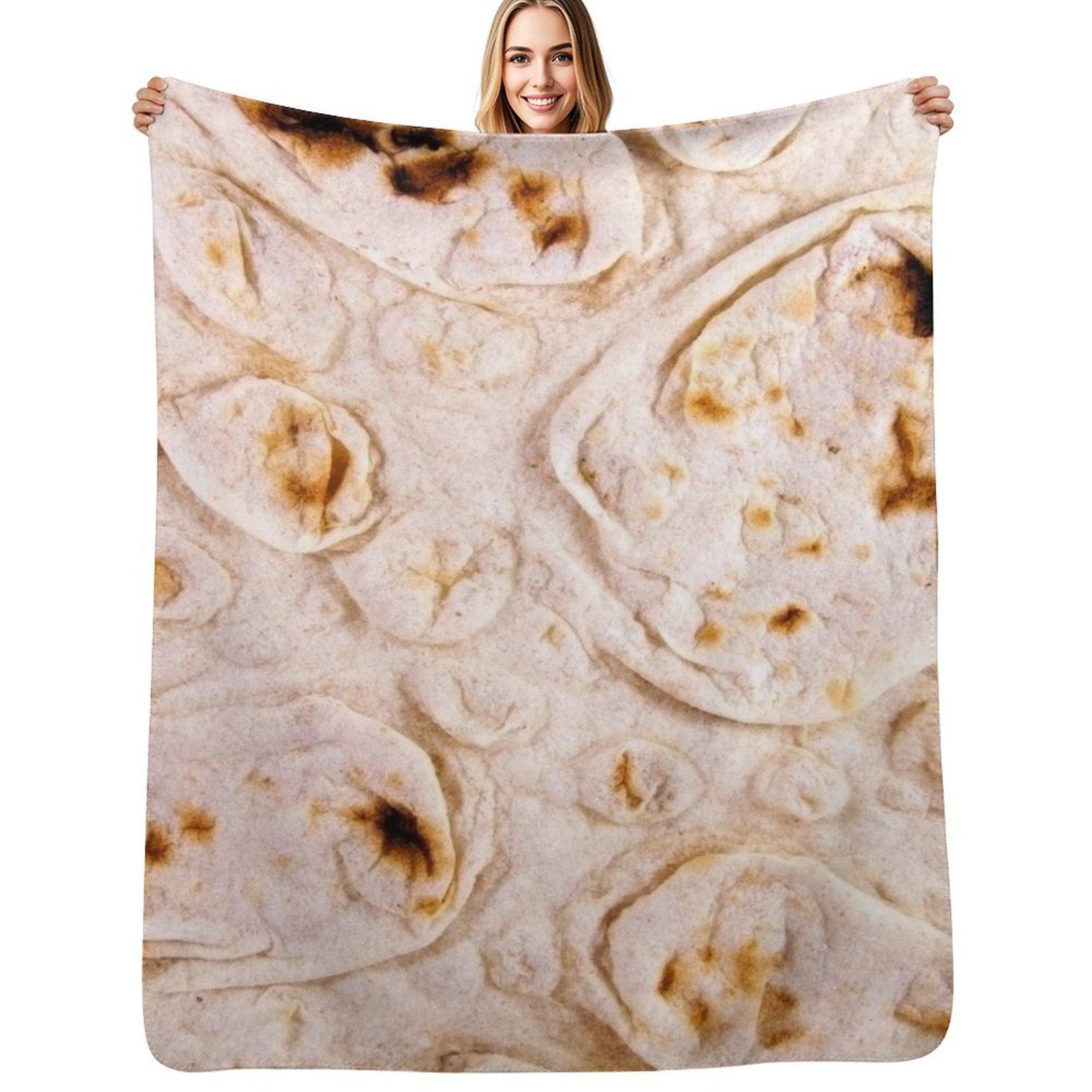 Lavash Bread Pattern Throw Blanket Lightweight Warm Blanket for Indoor Outdoor Use 75X95CM