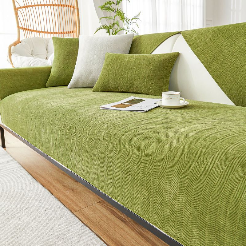 Chenille Sofa Cushion Non-Slip All Wrapped Cover Cover Cover Cloth Solid Color Four Seasons Universal Seat Cushions