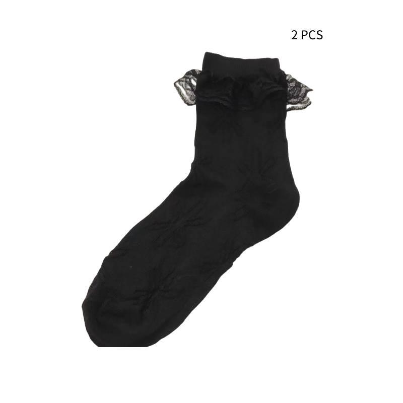 Ins Trend Lolita Spitze Schleife Fee Socken Baumwolle Wadenhoch Süß Und Niedlich