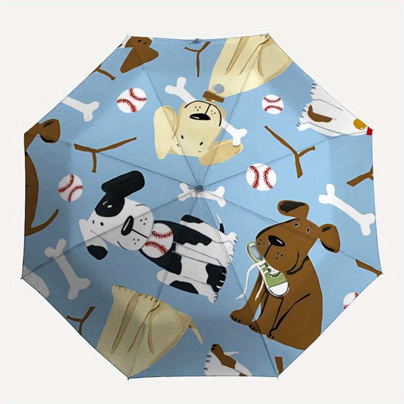 

1pc Dogs, Baseball Automatic Umbrella 8-Bone Design Compact Gear for Outdoor Travel, Perfect Holiday Gift y250827021