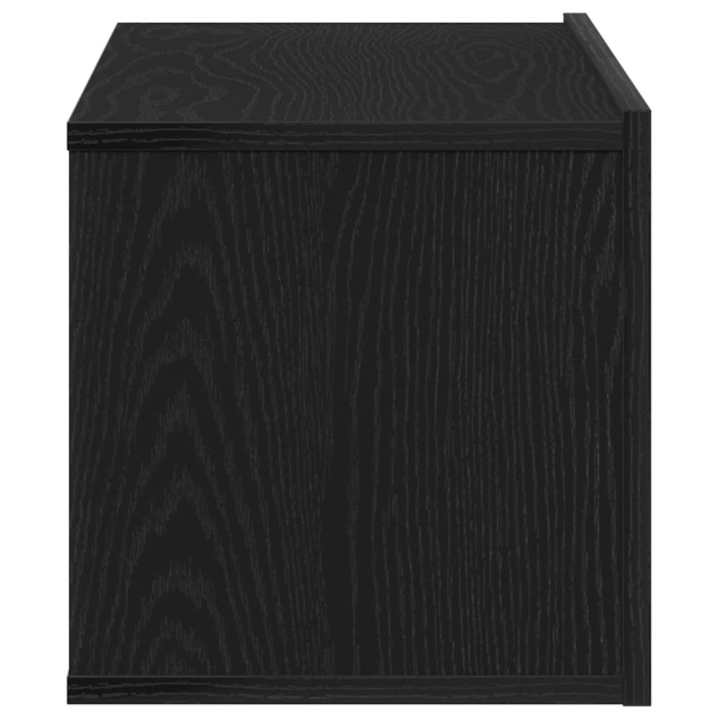 TV Stand Black Oak Effect 80 x 30 x 30 cm Engineered Wood