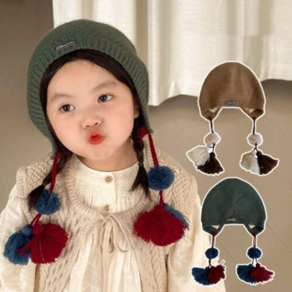 

Winter Warm Beanies Cap Thickened Pullover Hat New Children s Knitted Hat розовый