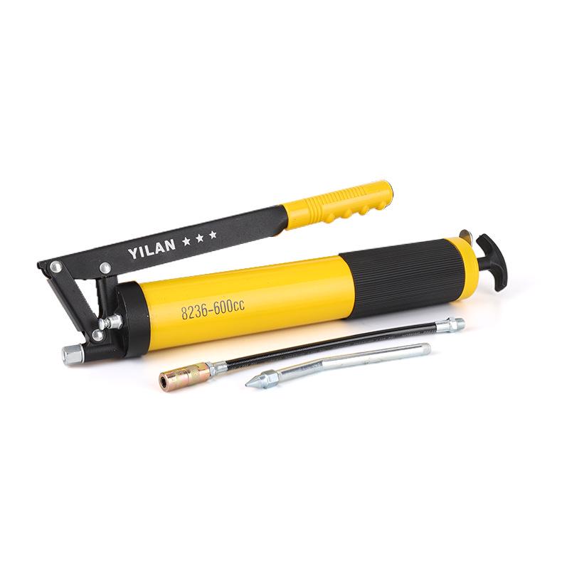 Gold-Plated 900cc Dual-Bar Manual Grease Gun with Transparent Plastic Box
