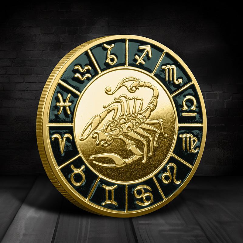 Single Zodiac Sign Commemorative Coin, Individual Constellation Collectible Medal, 40mm Diameter Astrology Souvenir Coin for Collection & Gift