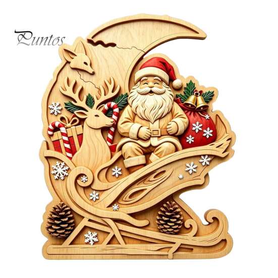 Layered Wood Art Fairy Tale Little Boy and Fox Wooden Figurine, Rustic Desktop Statue, Artistic Carved Holiday Decorations Sculpture Ornament