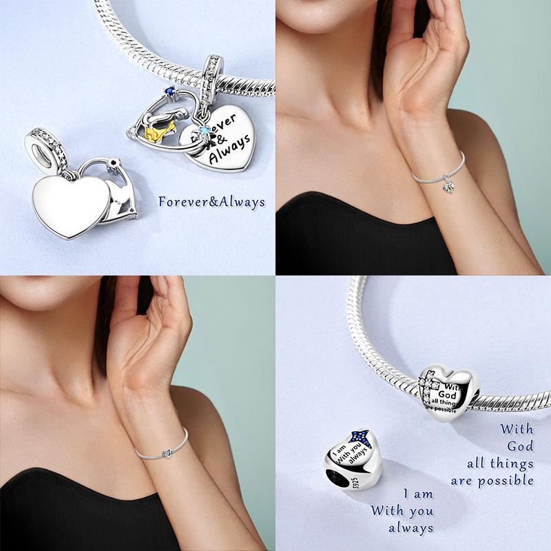 Religious Series Original Charms Beads Copper Prayer Hand Activities Pendant For Woman Fit Bracelet Making Jewelry Diy Gift