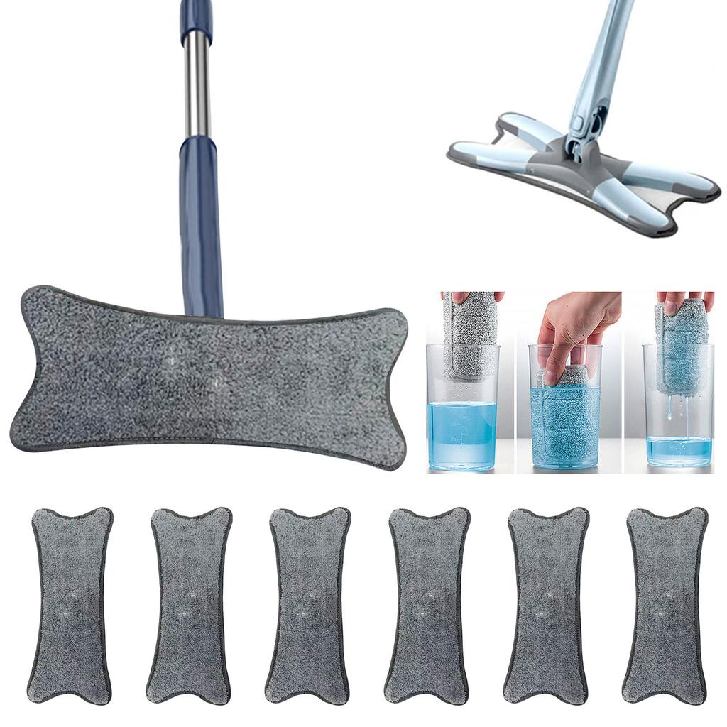 3/6/12pcs Replacement Mop Pads For Butterfly Mop / X-Shape Mop, Washable Mop Head, Multifunctional Microfiber Cleaning Pads For Wall, Floors And Glass