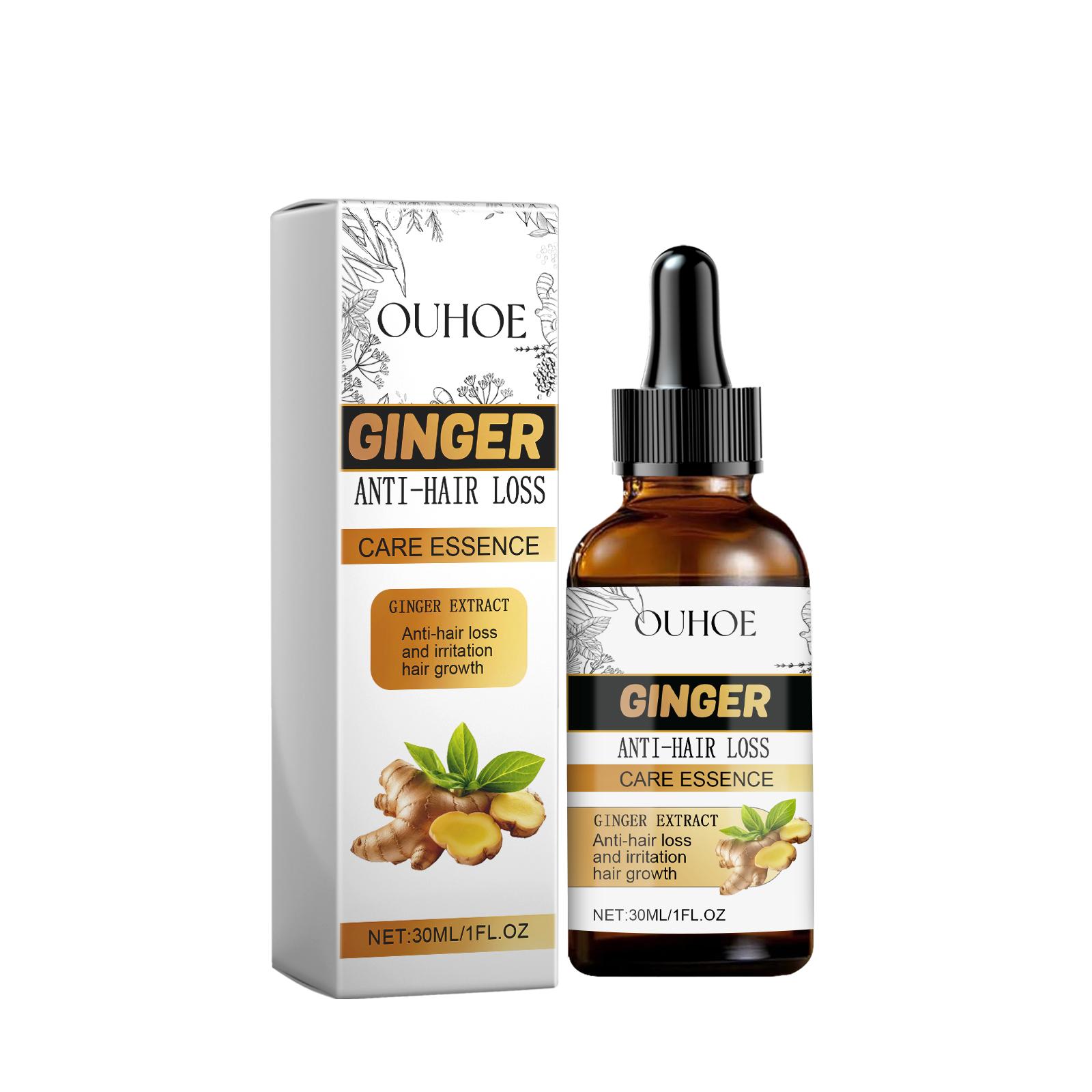 

OUHOE Ginger Hair Serum: Nourishes, strengthens, and moisturizes hair; repairs and improves dry, frizzy hair; leaves hair soft and smooth