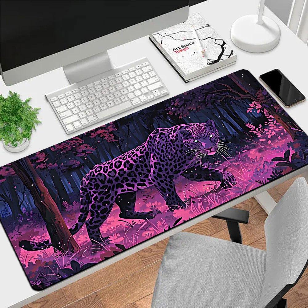 Lion Large Mouse Pad, Wild Animal King Lion Pattern Extended Desk Mat Non‑Slip Rubber Base for Gaming PC Laptop Office Desktop