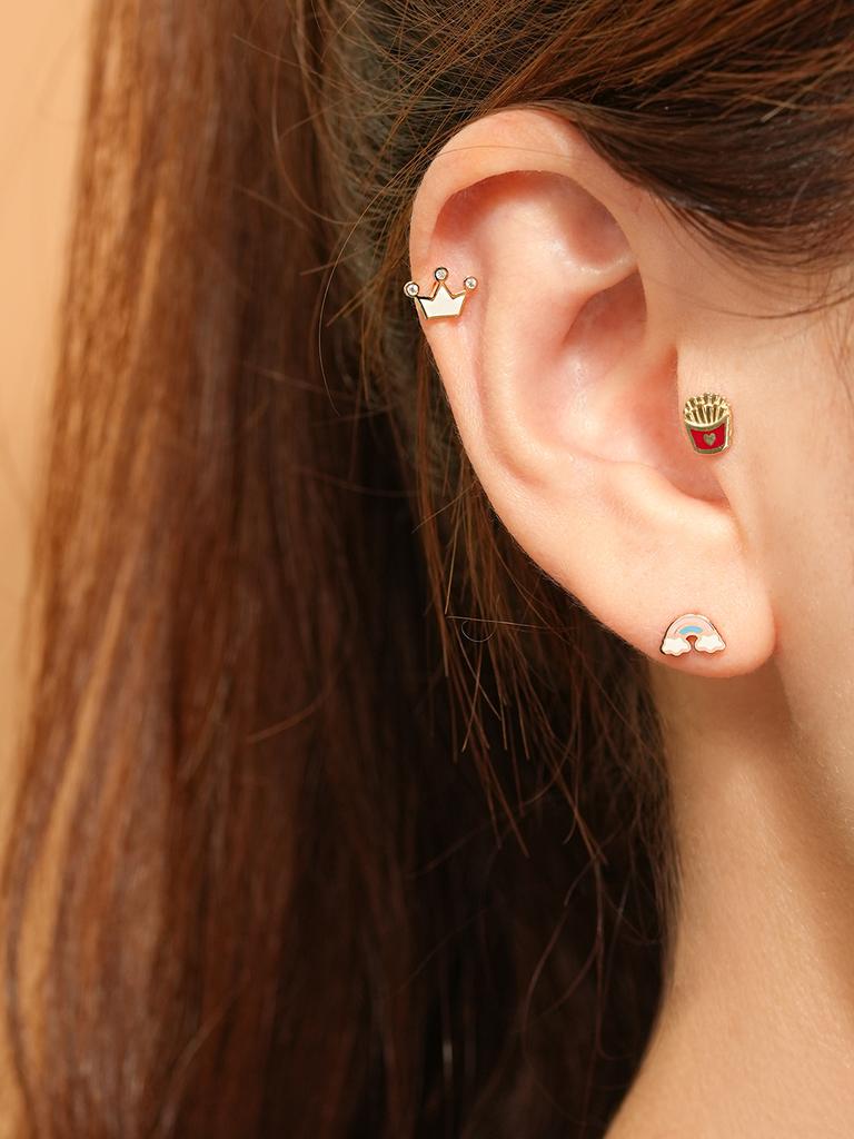 Minimalpiercing 14K Over The Rainbow Piercing Earrings