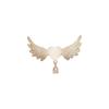Broche ailes d'ange en forme de cœur pour femmes, mignonne, de luxe, couleur or, costume, chemise, col