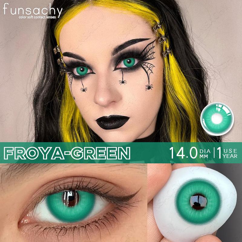 FUNSACHY 1 Pair Colored Contact Lenses for Cosplay Red Vampire Cosplay Halloween Party Makeup Softlens Anime Coser Accessories