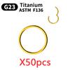 10/50Pcs Hoop Earring G23 Titanium Nose Ring For Women Piercing Jewelry Lip Ear Ring Hoop Mixed Body Clips Hinge