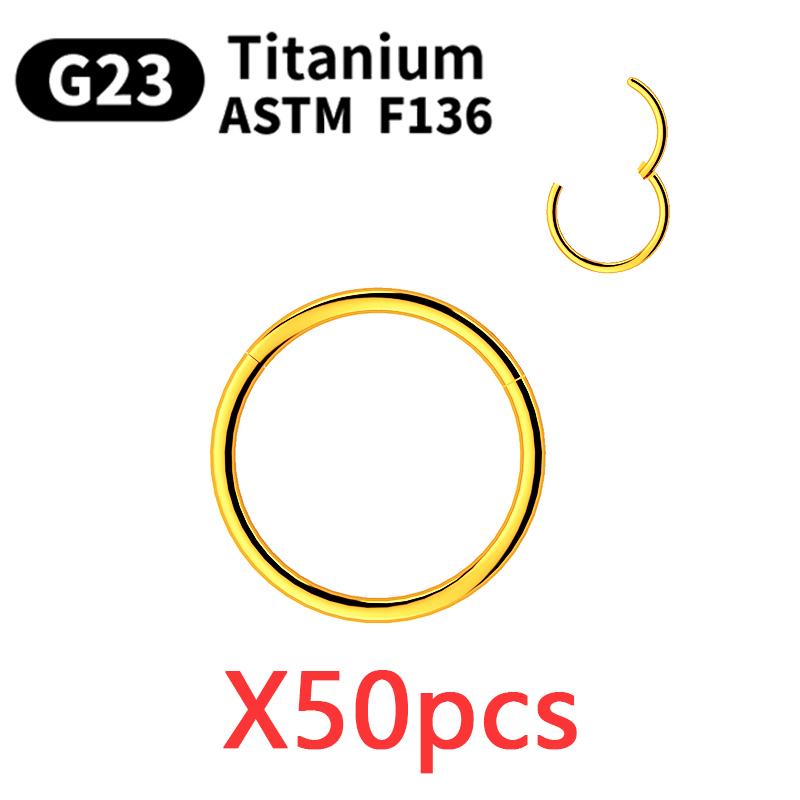 10/50Pcs Hoop Earring G23 Titanium Nose Ring For Women Piercing Jewelry Lip Ear Ring Hoop Mixed Body Clips Hinge