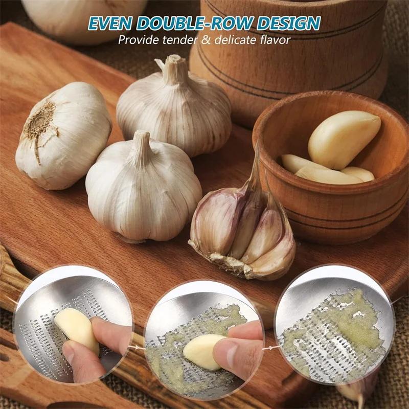New! Hot Selling High Quality For Kitchen Stainless Steel Garlic Ginger Fruits Root Vegetable Grater Grinder Spoon