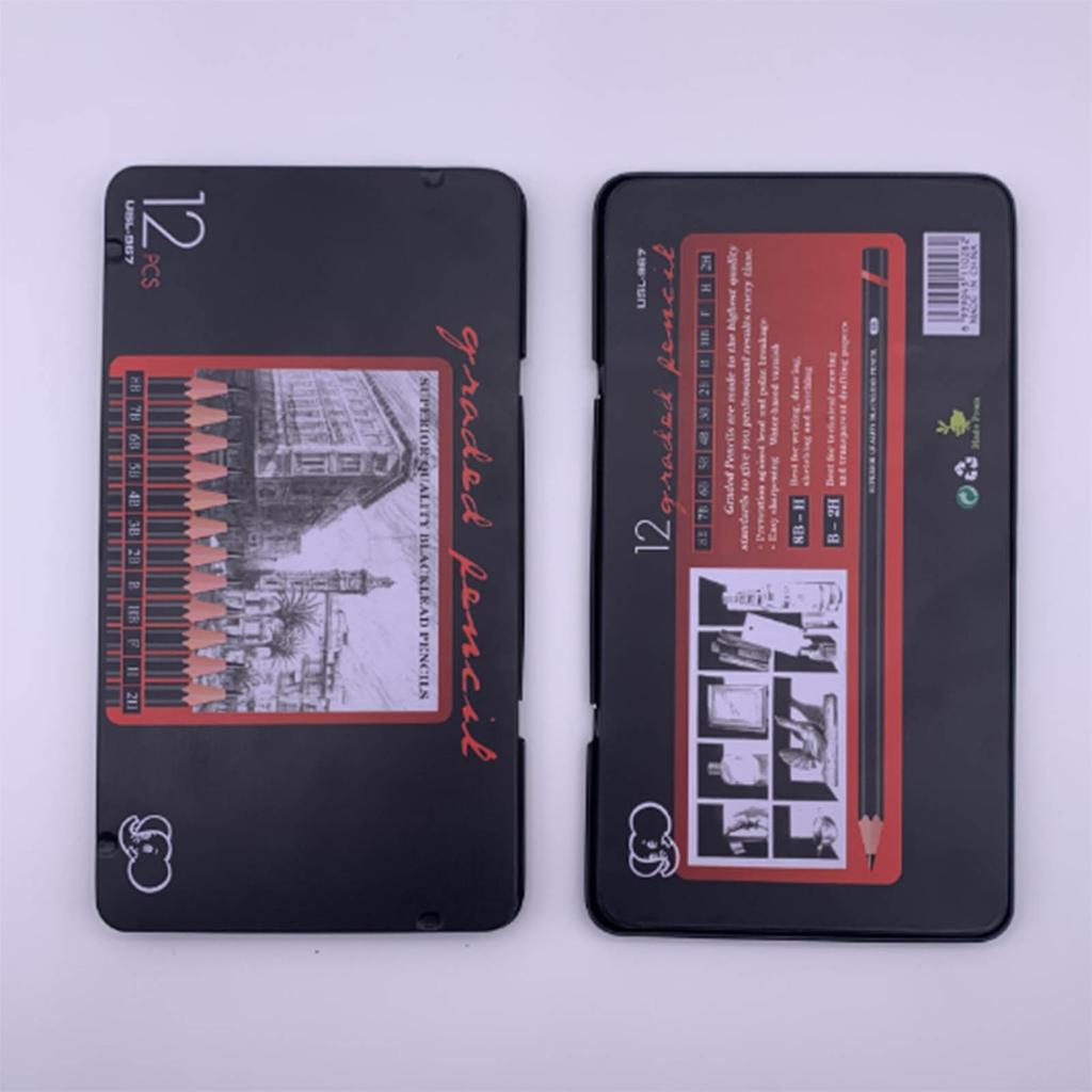 12pcs Drawing Pencil Set Safety Environmental Friendly Sketching Pencils Set Art Supplies Drawing