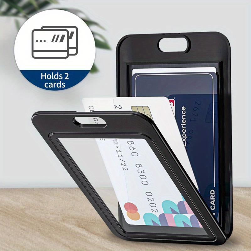 Transparent Work Card Badge Holder Office Staff Employees ID Card Clear Pass Name Work Card Cover Case Sleeve with Lanyard