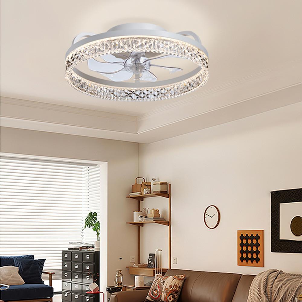 50 * 50 * 16cm Modern And Fashionable Electric Ceiling Fan Lamp Bedroom LED Ceiling Fan Light Intelligent Silent Chandelier Fan