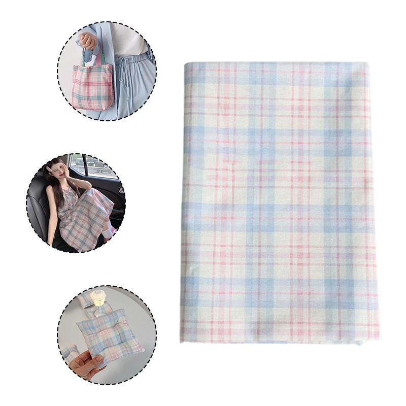 Cotton Checkered Fabric Clothing Home Wear Pajamas Cloth Bag Material Linen Plaid Striped Yarn-Dyed Cotton Fabric Tablecloth