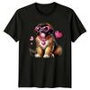 Dog Heart Sunglasses Bubblegum Puppy Dogs Animals Mens T Shirt Womens