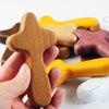 4 Inch Handheld Wooden Prayer Cross Easter Holding Cross Jewelry Making Comfort
