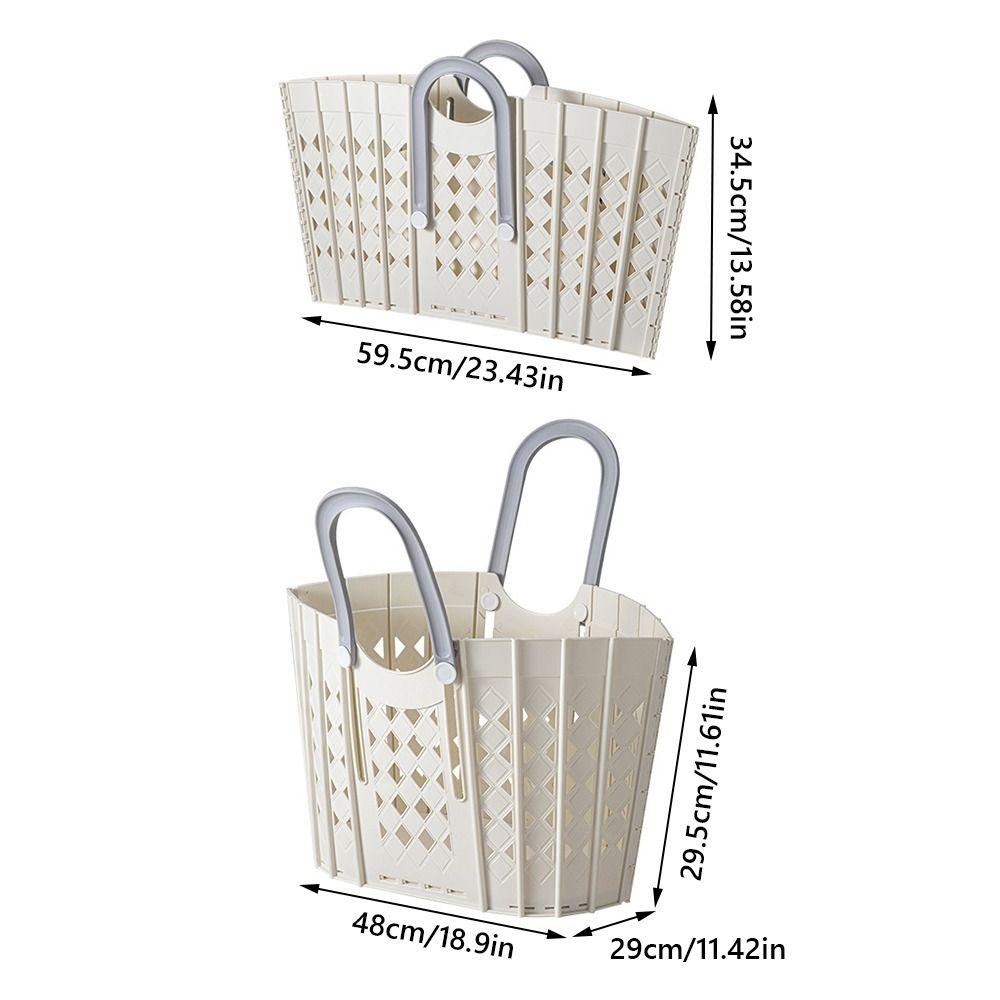 Plastic Dirty Clothes Basket With Adjustable Handles Collapsible Laundry Hamper Foldable Design Dirty Clothes Organizer
