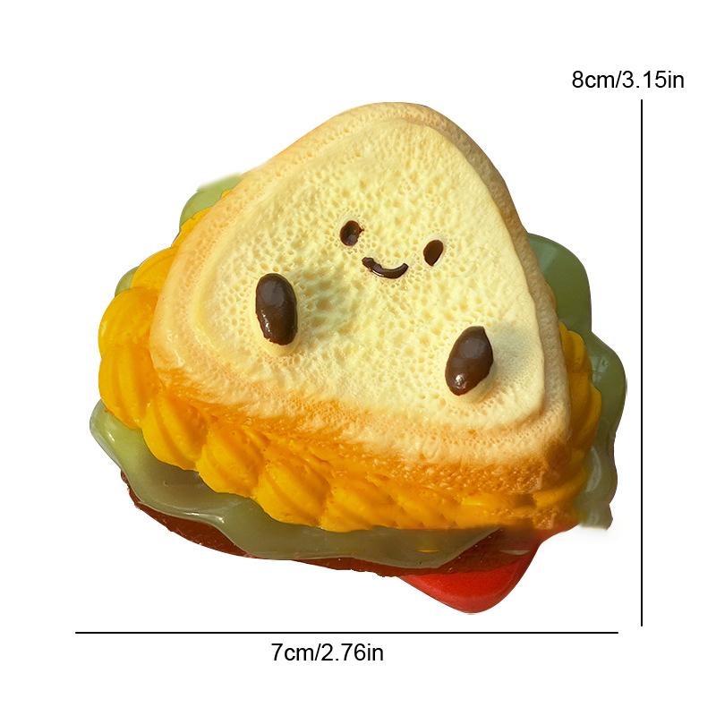 Cartoon Simulation Sandwich Toast Squeezing Decompression Toy Cute Hamburger Soft Mochi Toys Fidget Toys Kid Adult Gifts