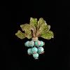 Medieval Copper Alloy Turquoise Radish Women'S Brooch With Diamonds Light Luxury Niche Design Sensual Exquisite Personality Support Customization