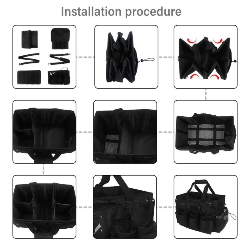 Multipurpose Cleaning Detailing Bag With Shoulder Strap And Handle, Large Capacity Organizers Suitable For Home Car Use