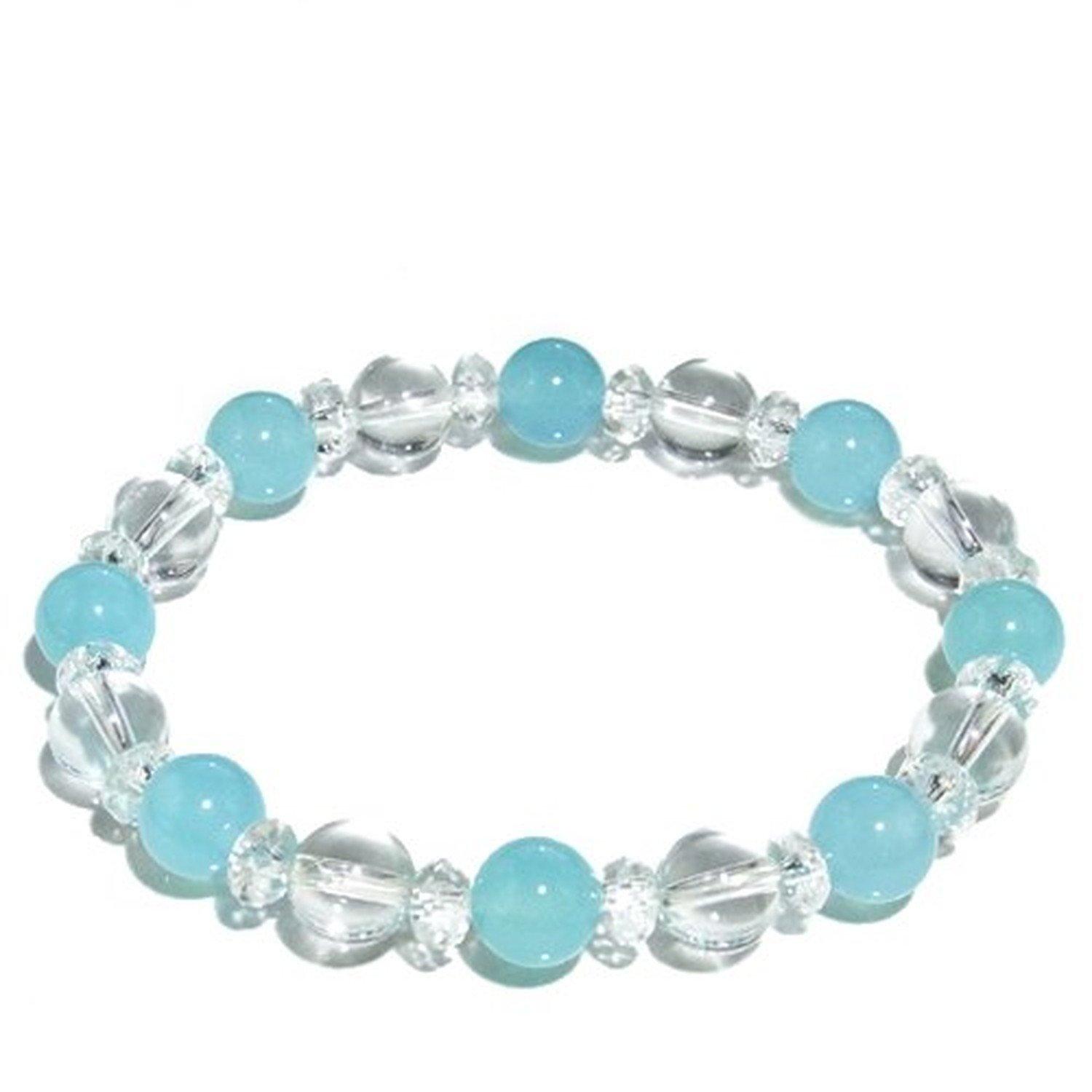 

Shinjuku Ginnokura 8mm ball sea blue chalcedony flat cut crystal crystal bracelet length 17cm approx. (Ladies M)