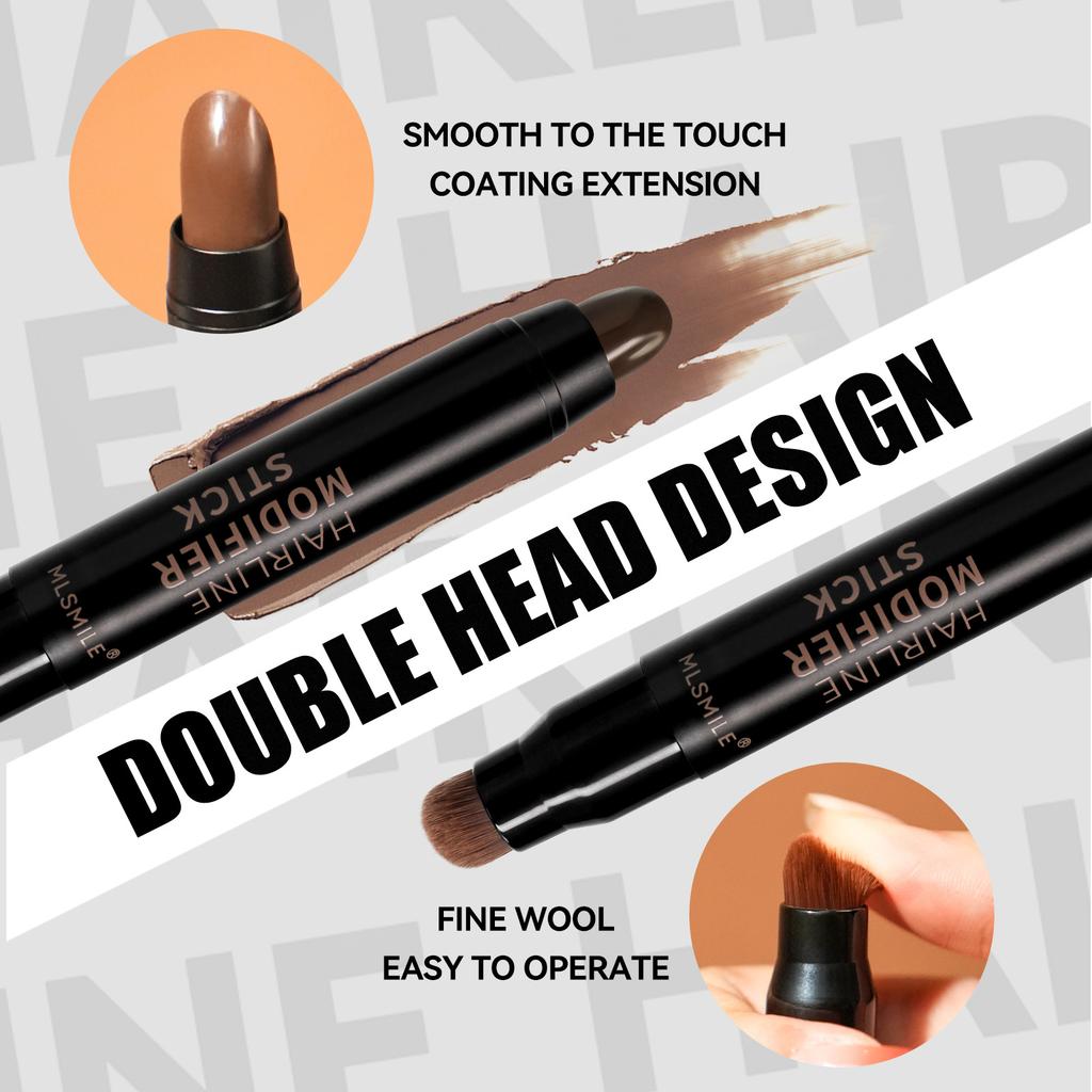 Lápiz para la línea del cabello de doble punta con punta de pincel, barra de sombra para perfilar, multifuncional, blanqueador, color complementario