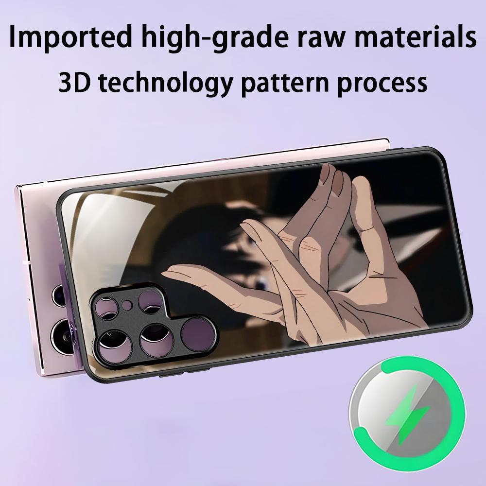 Chainsaw Man Aki Hayakawa Phone Case For Samsung S25 S24 S23 S22 S21 S20 Plus Ultra Note20 Glass Magnetic Case