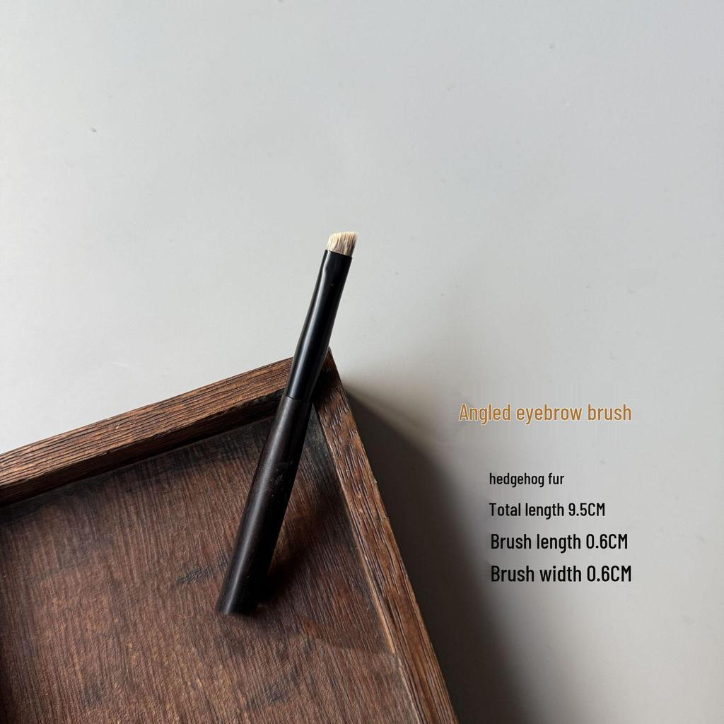 Set Mini Portabil Pensule Machiaj Ebonit: Pensule pentru pudră de lână, contur, stippling și fard de ochi