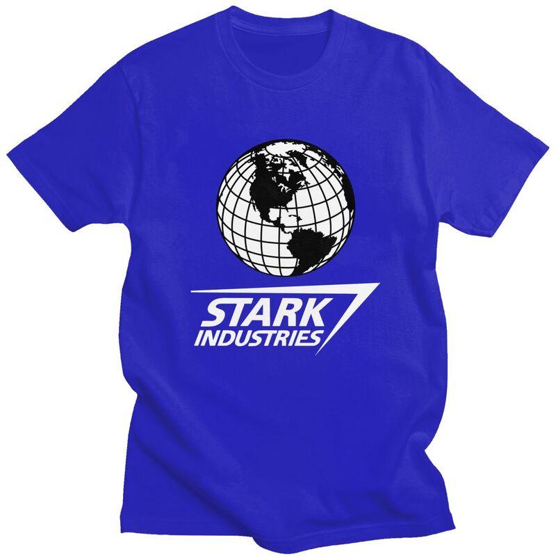 Custom Stark Industries T Shirts for Men Pure Cotton Tee Tops Tshirts Short Sleeve Casual Tshirt