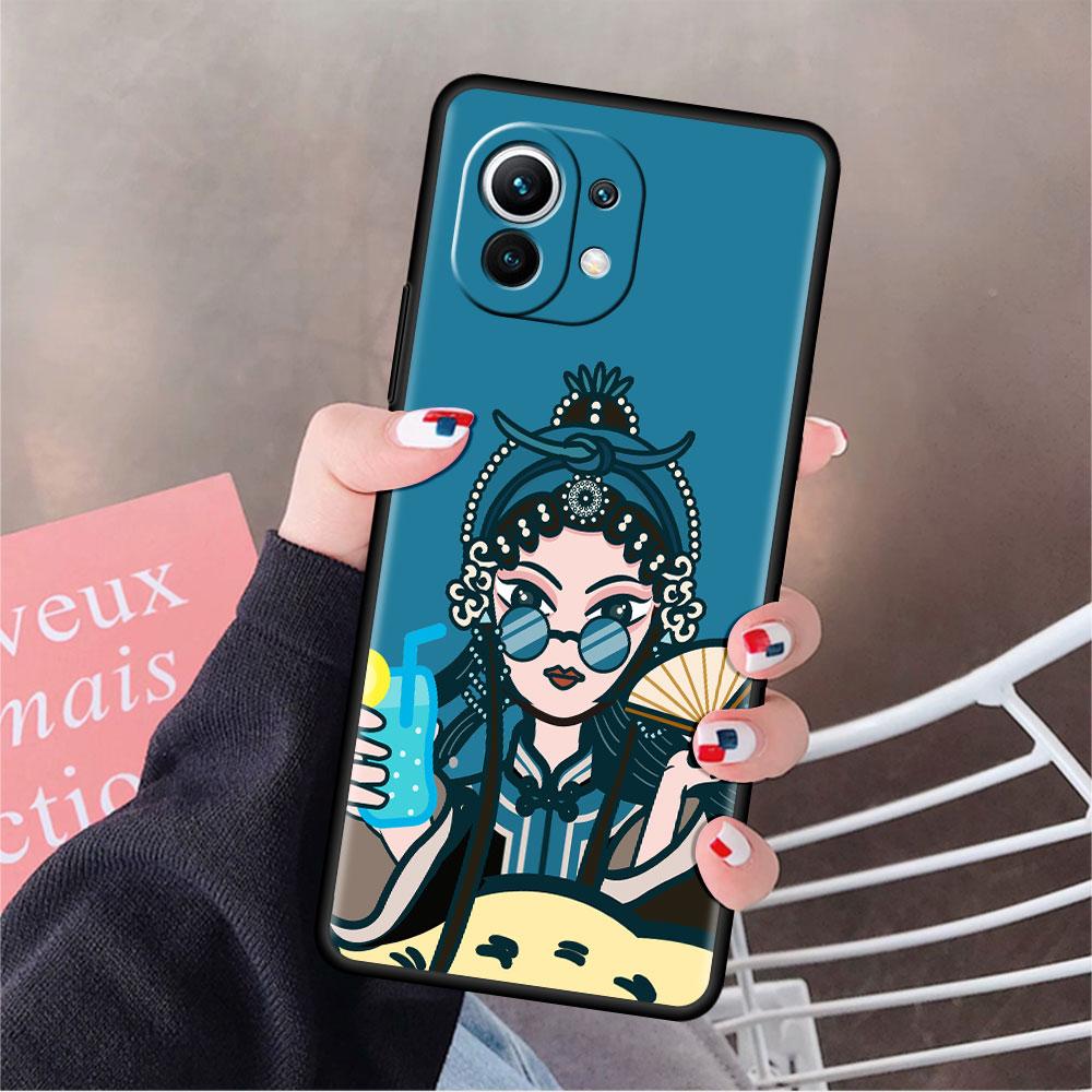 Etui Opera Retro Girl Funda do Xiaomi Mi 11 Lite 5G NE 11T Pro 10T 9T Note 10 12 12X 12S Ultramiękkie silikonowe etui na telefon